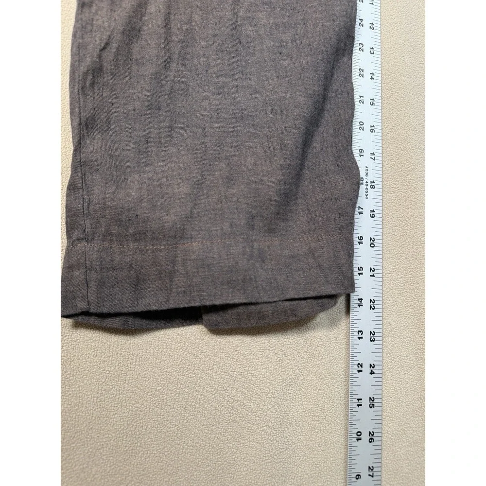 Coldwater Creek Linen Blend Cropped Pants Women 10 Beach Coastal Office Brown - Picture 6 of 7
